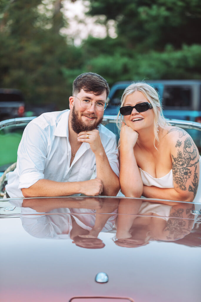 bride and groom on thunderbird