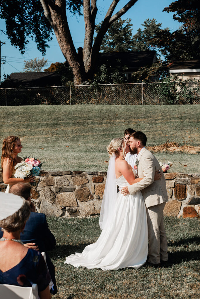 wedding ceremony kiss