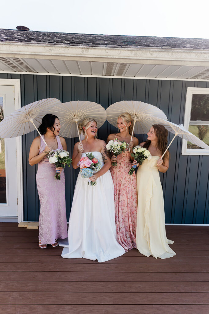 bridesmaids with the bride